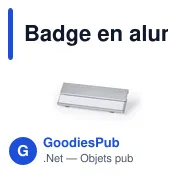 Badge en aluminium personnalisable avec logo - Badge Bindel - Miniature 2