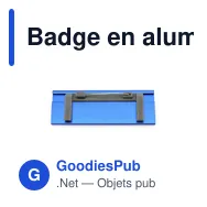Badge en aluminium personnalisable avec logo - Badge Bindel - Miniature 11