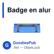 Badge en aluminium personnalisable avec logo - Badge Bindel - Miniature 3