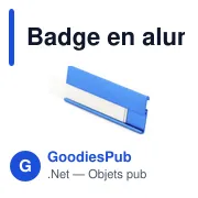 Badge en aluminium personnalisable avec logo - Badge Bindel - Miniature 4