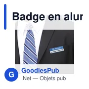 Badge en aluminium personnalisable avec logo - Badge Bindel - Miniature 5