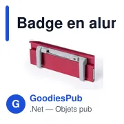 Badge en aluminium personnalisable avec logo - Badge Bindel - Miniature 6