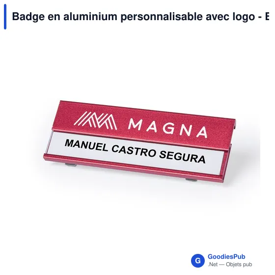Badge en aluminium personnalisable avec logo - Badge Bindel - Image 7