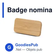 Badge nominatif personnalisable en bambou avec aimant et logo - Bamboo Magnet - Miniature 2