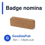 Badge nominatif personnalisable en liège avec aimant et logo - Cork Magnet - Miniature 2