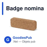 Badge nominatif personnalisable en liège avec épingle et logo - Cork Pin - Miniature 2