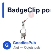 Porte-badge personnalisable avec clip et logo - BadgeClip - Miniature 1