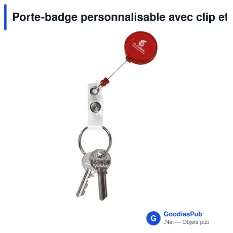 Porte-badge personnalisable avec clip et logo - BadgeClip