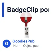 Porte-badge personnalisable avec clip et logo - BadgeClip - Miniature 2