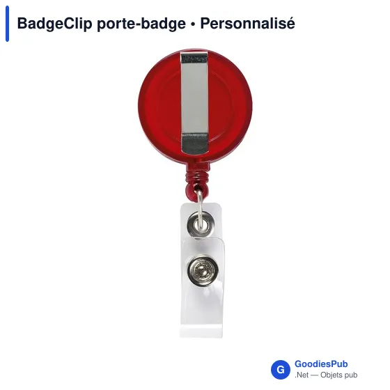 Porte-badge personnalisable avec clip et logo - BadgeClip - Image 2