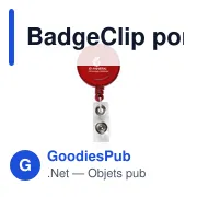 Porte-badge personnalisable avec clip et logo - BadgeClip - Miniature 3