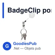 Porte-badge personnalisable avec clip et logo - BadgeClip - Miniature 4