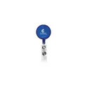 Variante bleu translucide - Porte-badge personnalisable avec clip et logo - BadgeClip