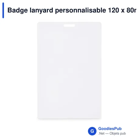 Badge lanyard personnalisable 120 x 80mm avec logo - BADLARGE