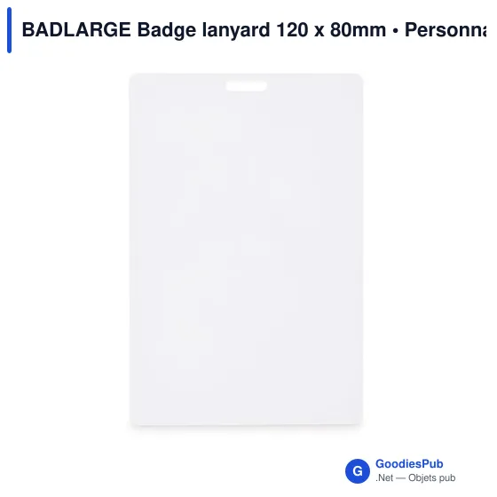 Badge lanyard personnalisable 120 x 80mm avec logo - BADLARGE - Image 1