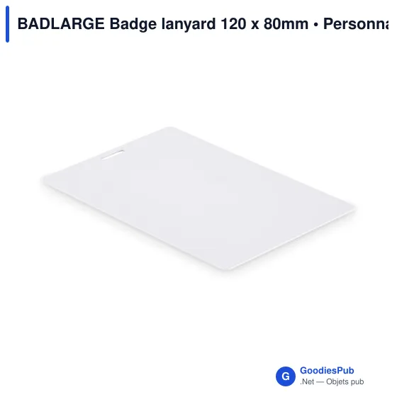 Badge lanyard personnalisable 120 x 80mm avec logo - BADLARGE - Image 2