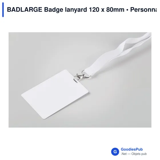 Badge lanyard personnalisable 120 x 80mm avec logo - BADLARGE - Image 3