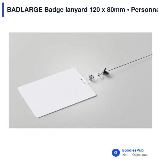 Badge lanyard personnalisable 120 x 80mm avec logo - BADLARGE - Image 4