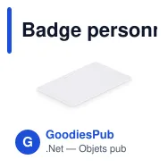 Badge personnalisable pour lanyard - BADSMALLavec logo - Miniature 2