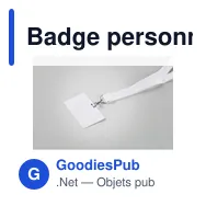 Badge personnalisable pour lanyard - BADSMALLavec logo - Miniature 3
