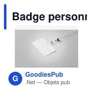 Badge personnalisable pour lanyard - BADSMALLavec logo - Miniature 4
