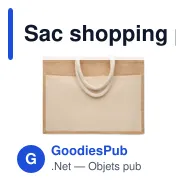 Sac shopping personnalisable en jute avec logo - BAGA - Miniature 2