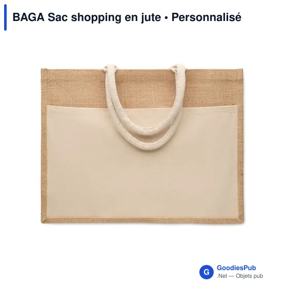 Sac shopping personnalisable en jute avec logo - BAGA - Image 2
