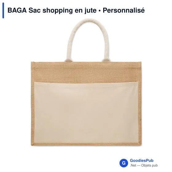 Sac shopping personnalisable en jute avec logo - BAGA - Image 3