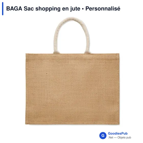 Sac shopping personnalisable en jute avec logo - BAGA - Image 4