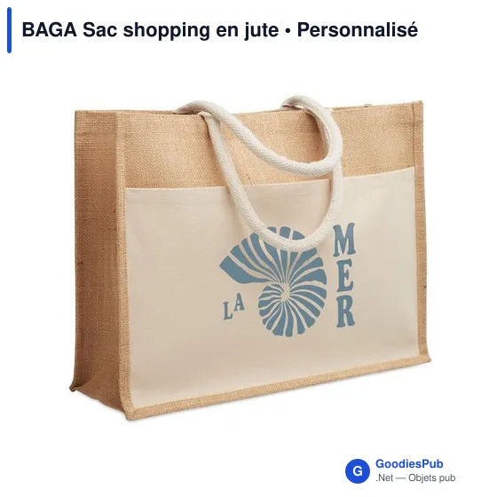 Sac shopping personnalisable en jute avec logo - BAGA - Image 5