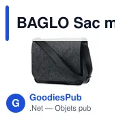 BAGLO Sac messager en feutre RPET - Miniature 1