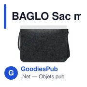BAGLO Sac messager en feutre RPET - Miniature 2