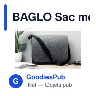 BAGLO Sac messager en feutre RPET - Miniature 11