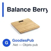 Balance Berry personnalisable avec logo - Pèse personne en bambou - Miniature 1