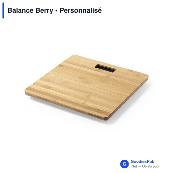 Balance Berry personnalisable avec logo - Pèse personne en bambou - Image 6