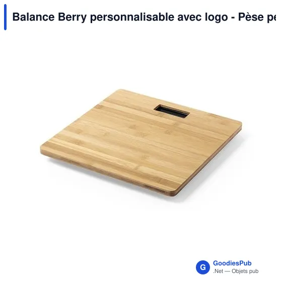 Balance Berry personnalisable avec logo - Pèse personne en bambou - Image 7