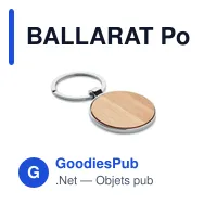 BALLARAT Porte-clés rond métal bambou - Miniature 1