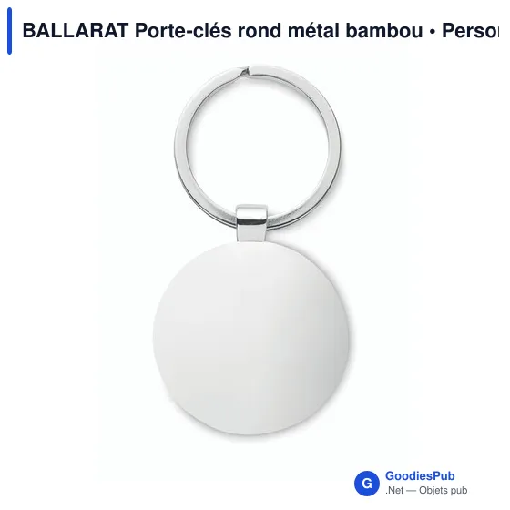 BALLARAT Porte-clés rond métal bambou - Image 2