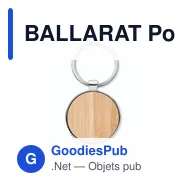 BALLARAT Porte-clés rond métal bambou - Miniature 3