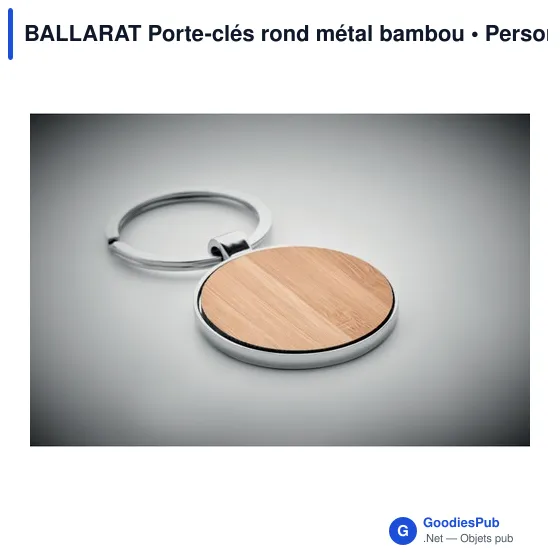 BALLARAT Porte-clés rond métal bambou - Image 5