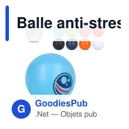 Balle anti-stress personnalisable Ø 6 cm en mousse PU avec logo - 8 coloris - Miniature 1