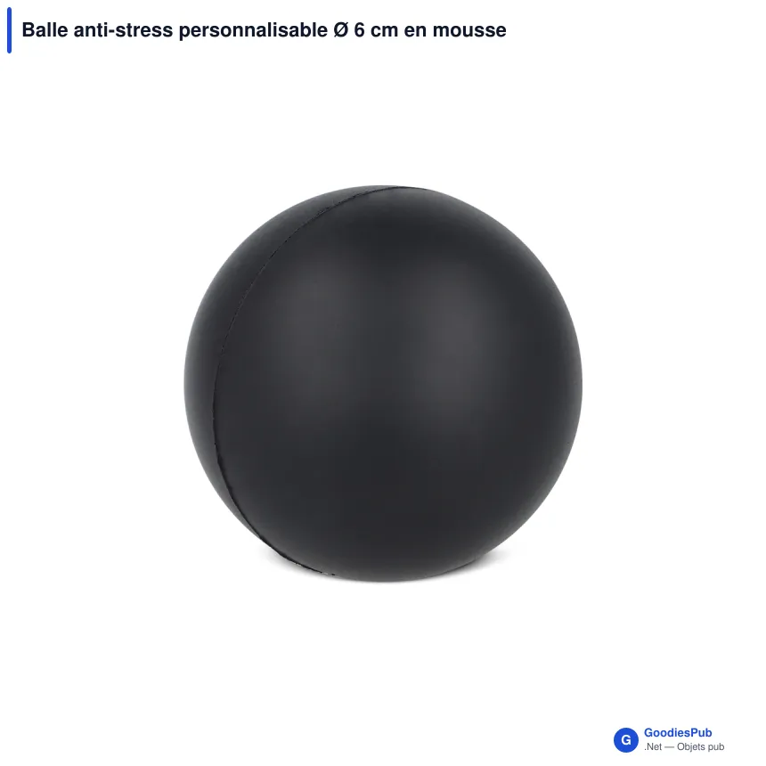Balle anti-stress personnalisable Ø 6 cm en mousse PU avec logo - 8 coloris - Image 3