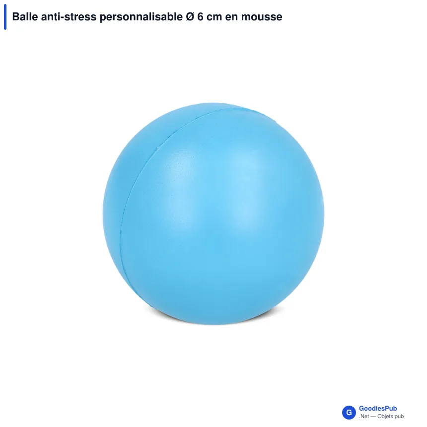 Balle anti-stress personnalisable Ø 6 cm en mousse PU avec logo - 8 coloris - Image 9