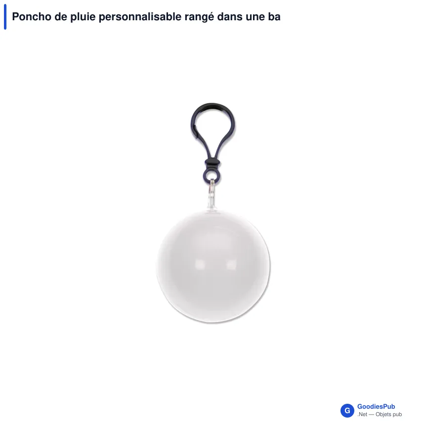 Poncho de pluie personnalisable rangé dans une balle avec logo - Ball - Image 2