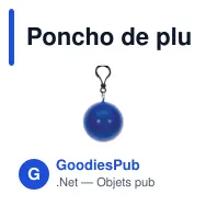 Poncho de pluie personnalisable rangé dans une balle avec logo - Ball - Miniature 3