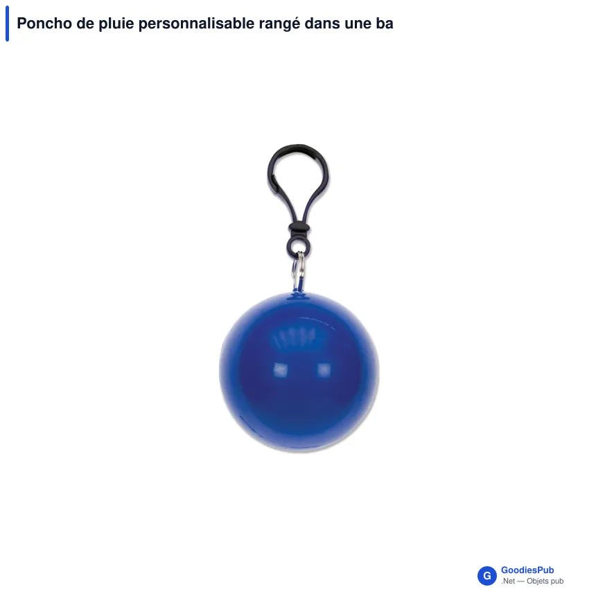 Poncho de pluie personnalisable rangé dans une balle avec logo - Ball - Image 3