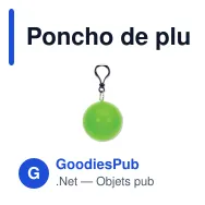 Poncho de pluie personnalisable rangé dans une balle avec logo - Ball - Miniature 4