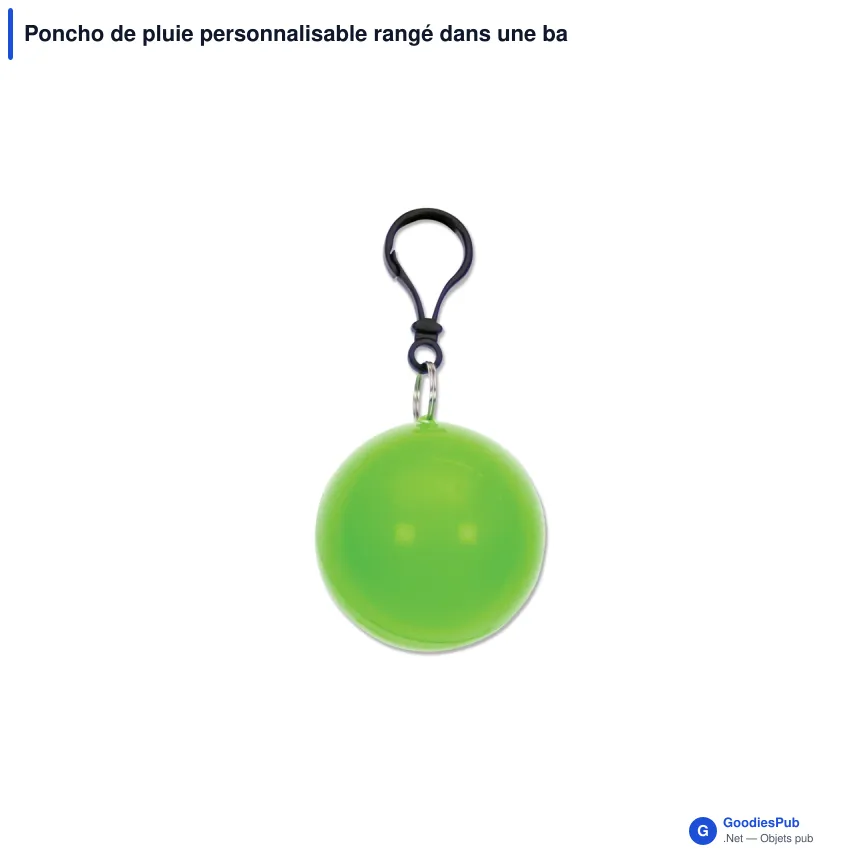 Poncho de pluie personnalisable rangé dans une balle avec logo - Ball - Image 4