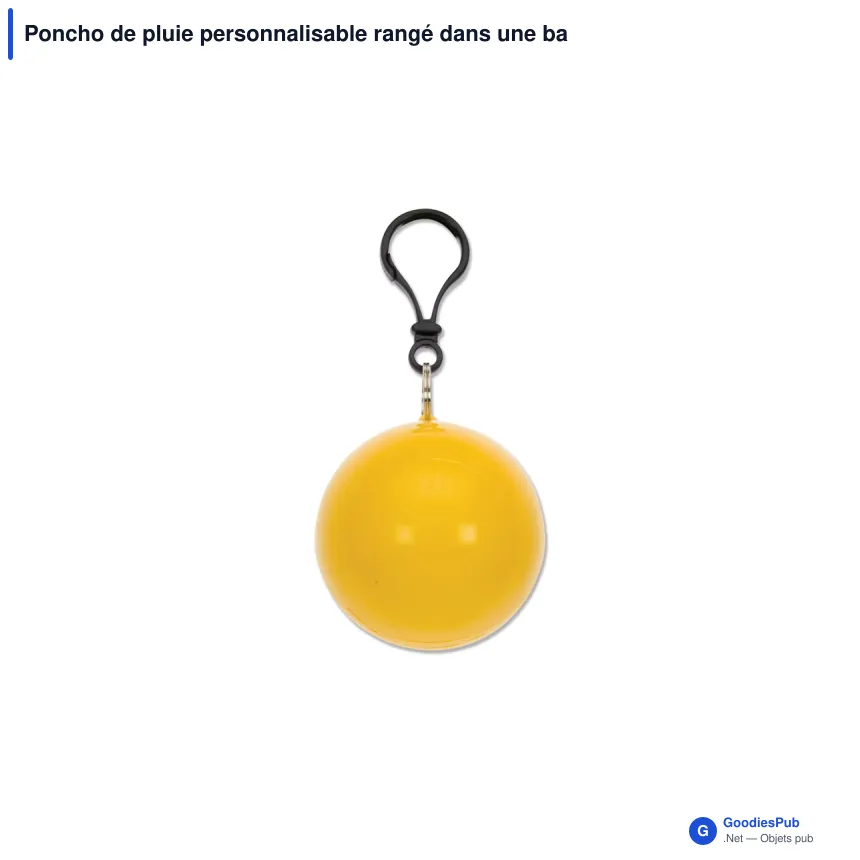 Poncho de pluie personnalisable rangé dans une balle avec logo - Ball - Image 5
