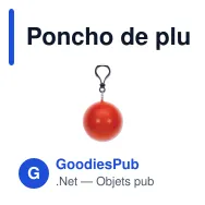 Poncho de pluie personnalisable rangé dans une balle avec logo - Ball - Miniature 6